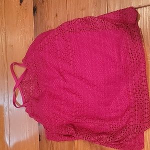 Red swim top, 24W